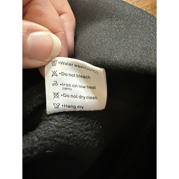 Laslulu Women Heavyweight Fleece Cropped Half Zip Hoodie Black Large - Picture 6 of 6